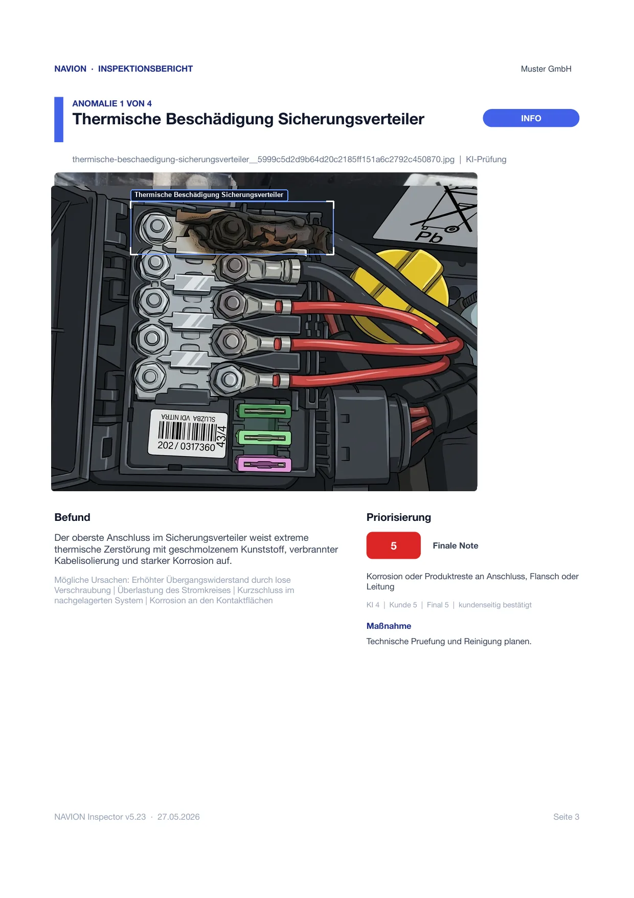 NAVION Inspektionsbericht · Befund