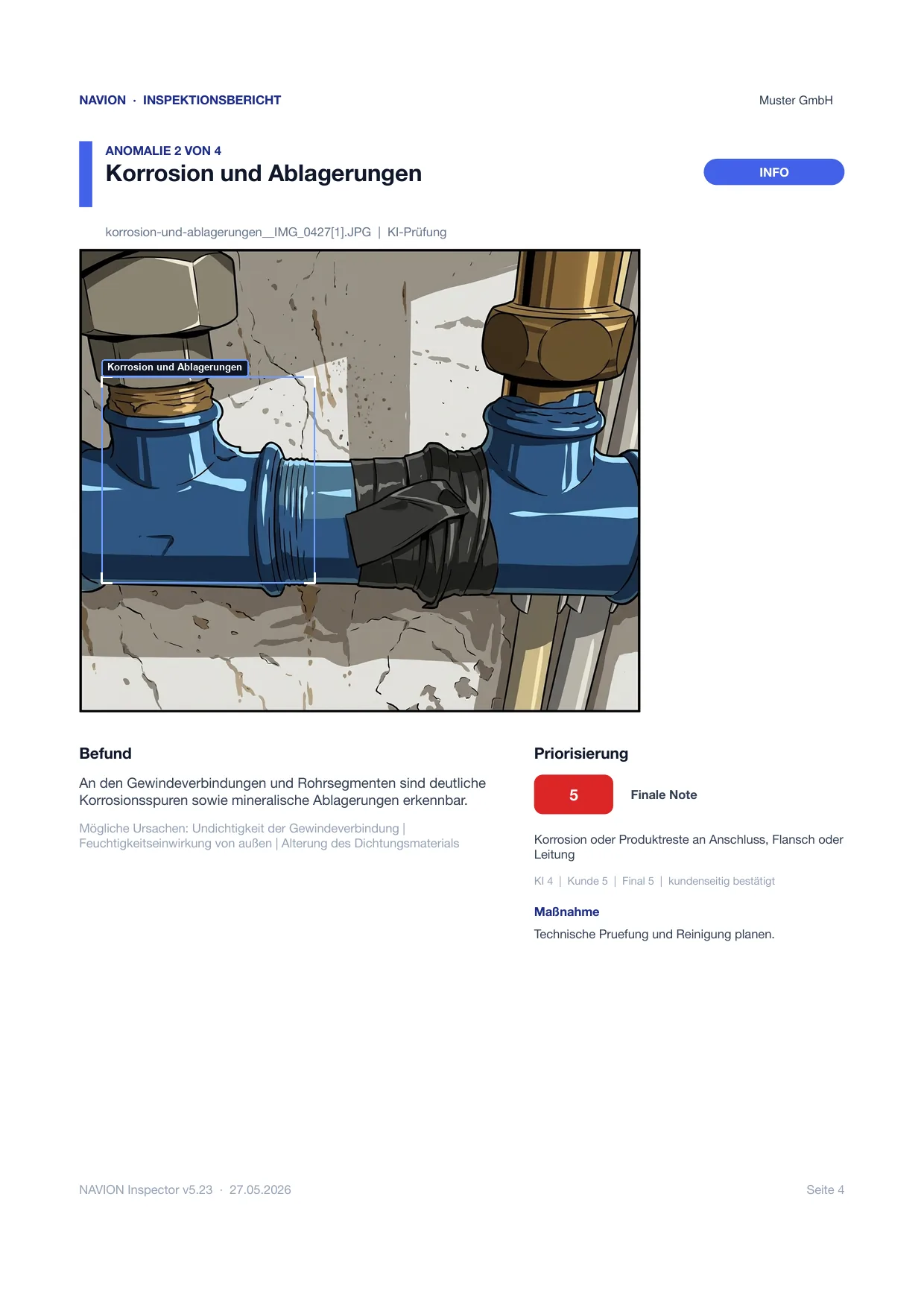 NAVION Inspektionsbericht · Befund