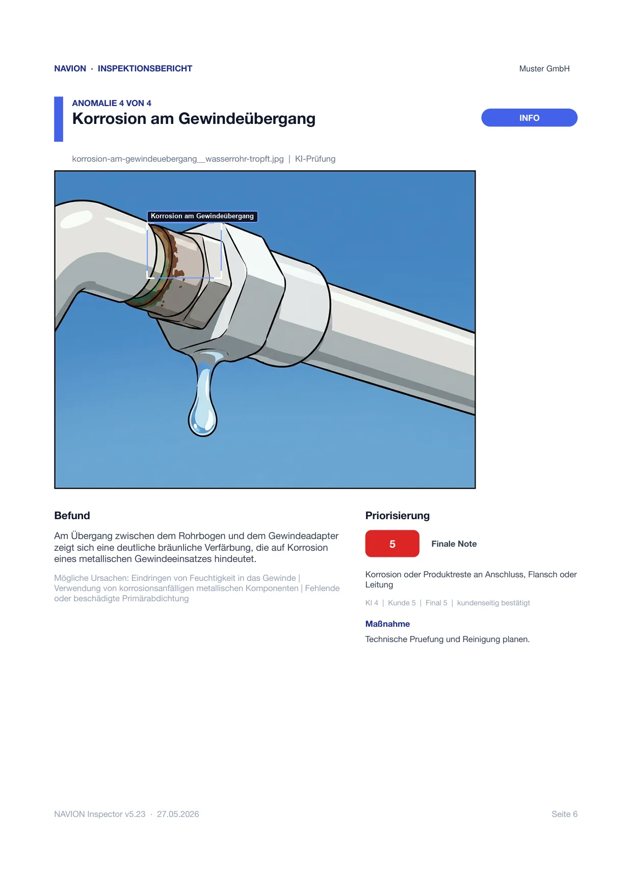 NAVION Inspektionsbericht · Befund